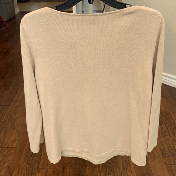 Ann Taylor Factory Store tan 3/4 length sleeve sweater - size Large - Picture 2 of 3